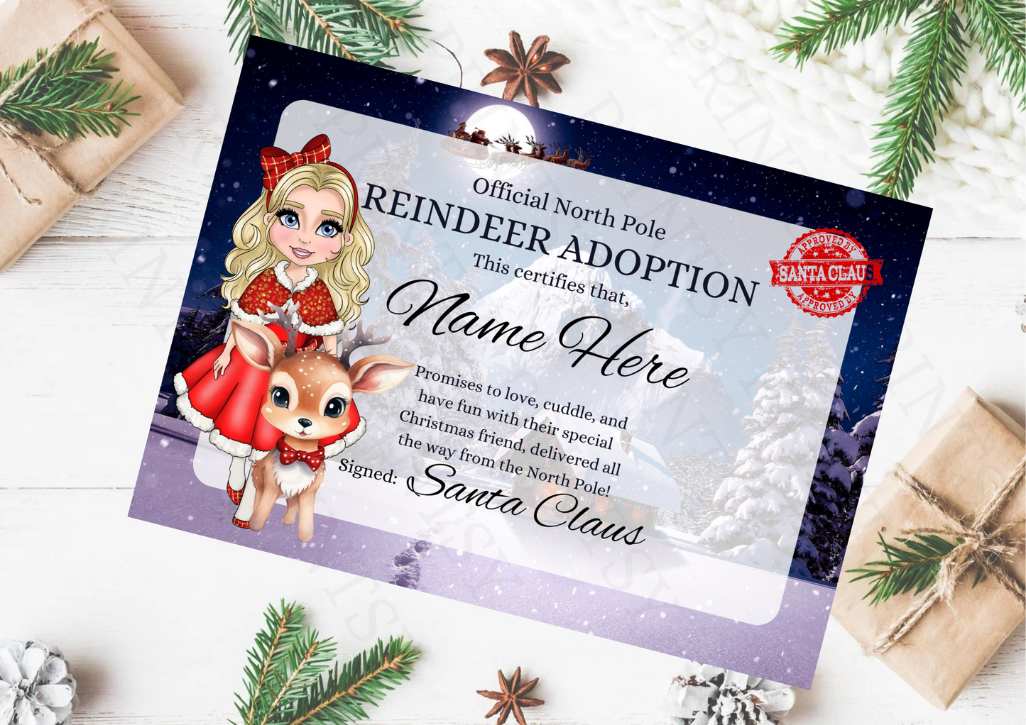 Dolly & Dude Reindeer Certificate