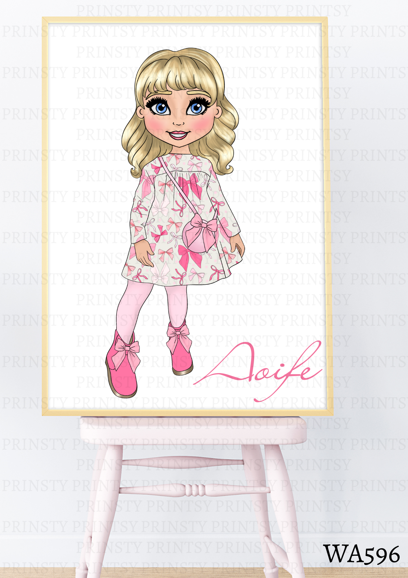 Bow Print Dolly Wall Art