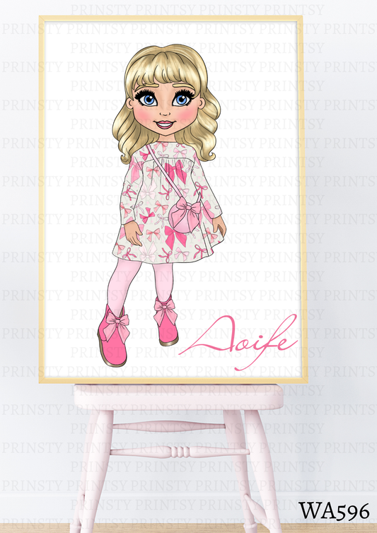 Bow Print Dolly Wall Art