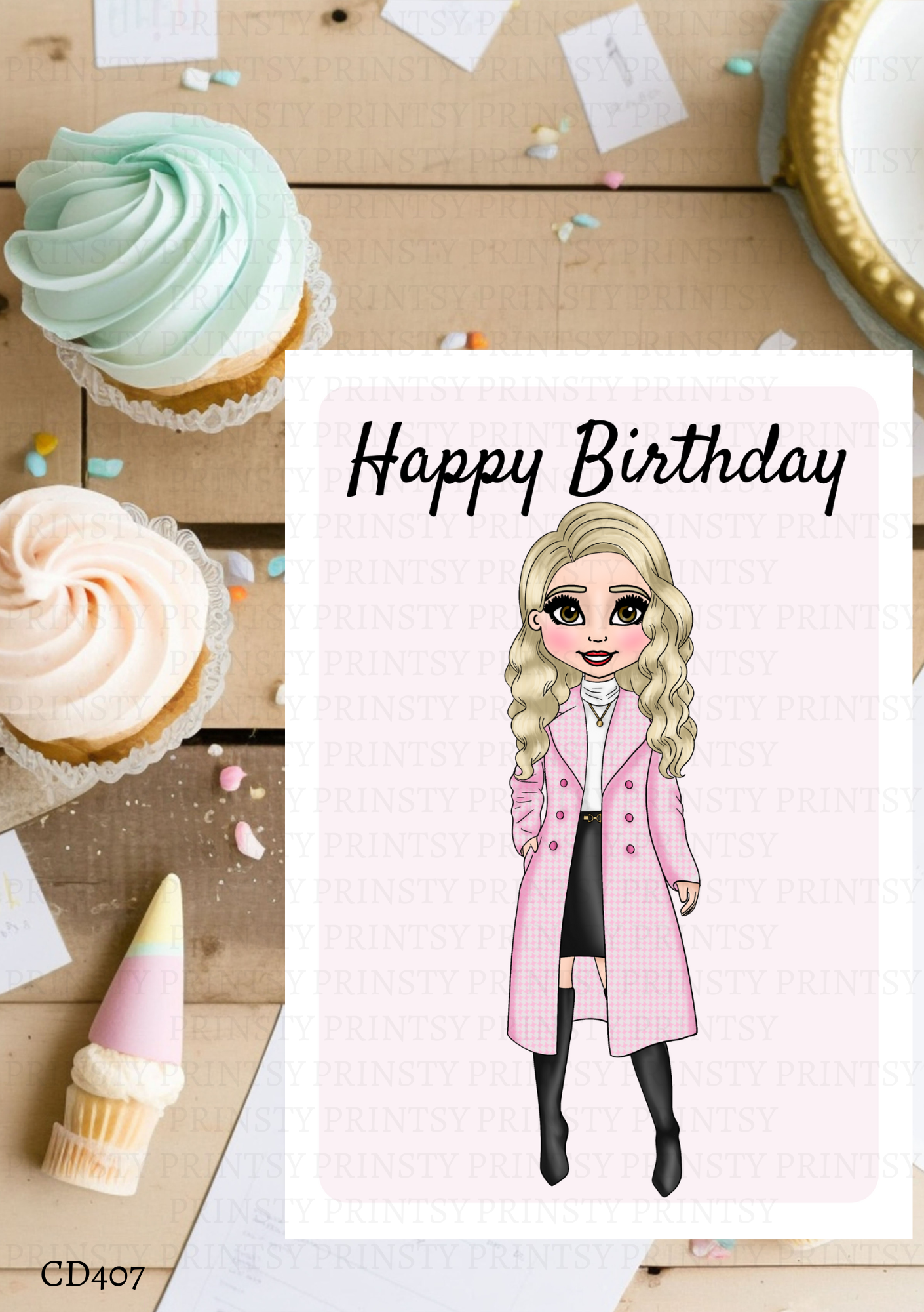 Elegant Dolly Celebration Card
