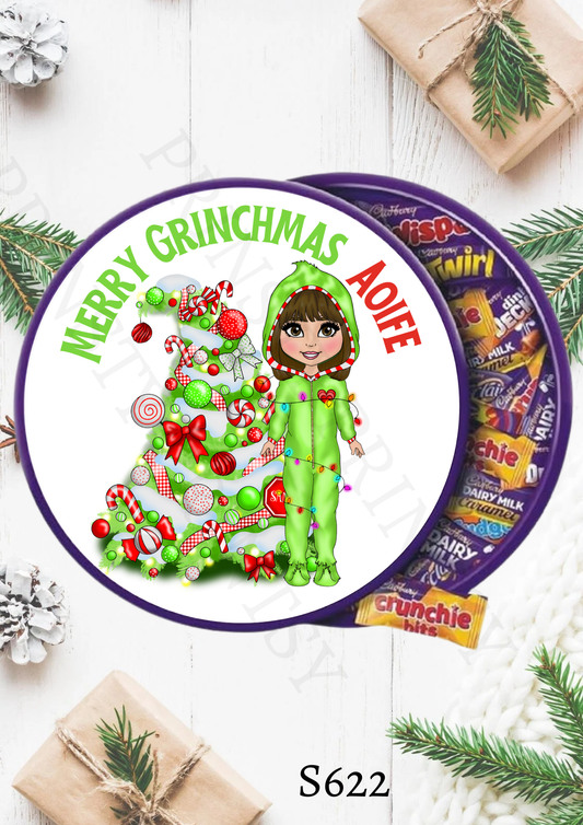 Christmas Dolly Chocolate Tub Sticker