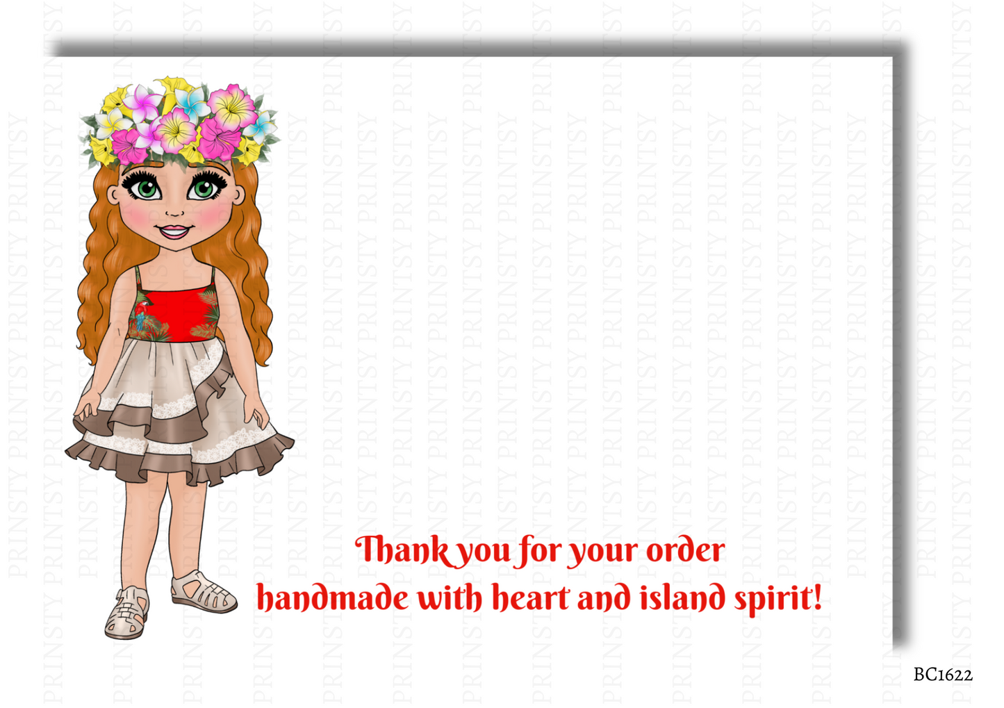 Polynesian Dolly Bow Card