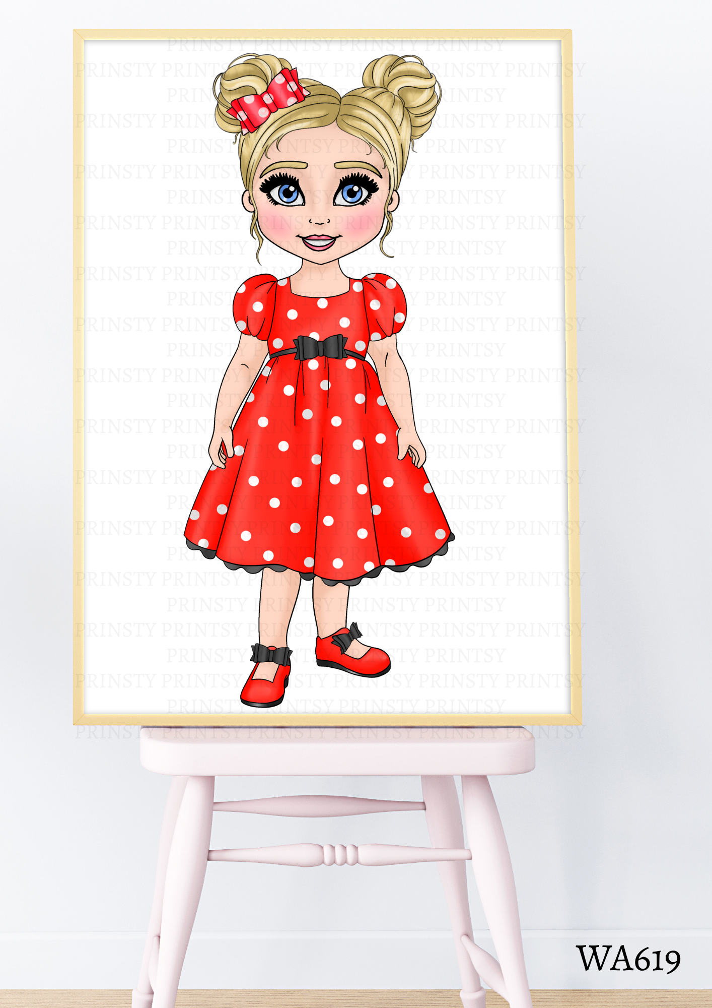 Spotty Dress Dolly Wall Art
