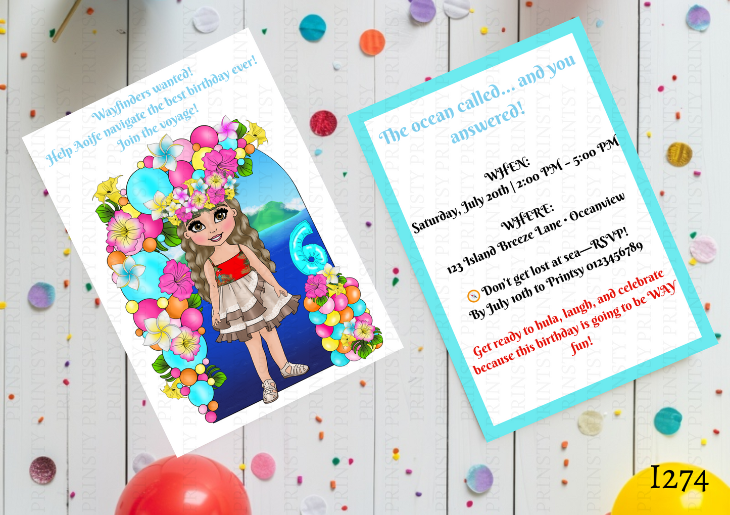 Polynesian Dolly Invite