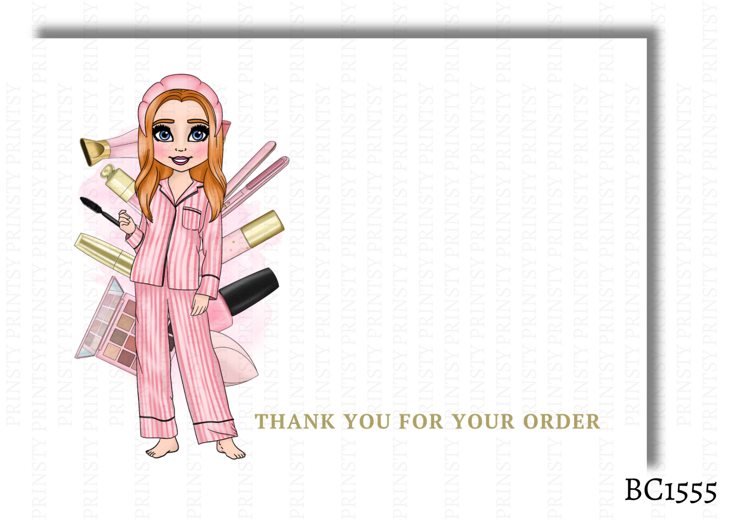 Make Up Dolly Bow Card