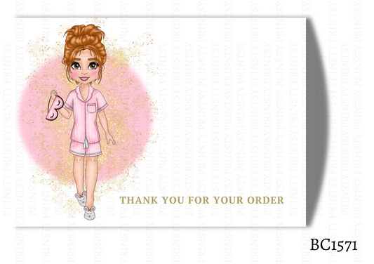 Sleep Over Dolly Bow Card