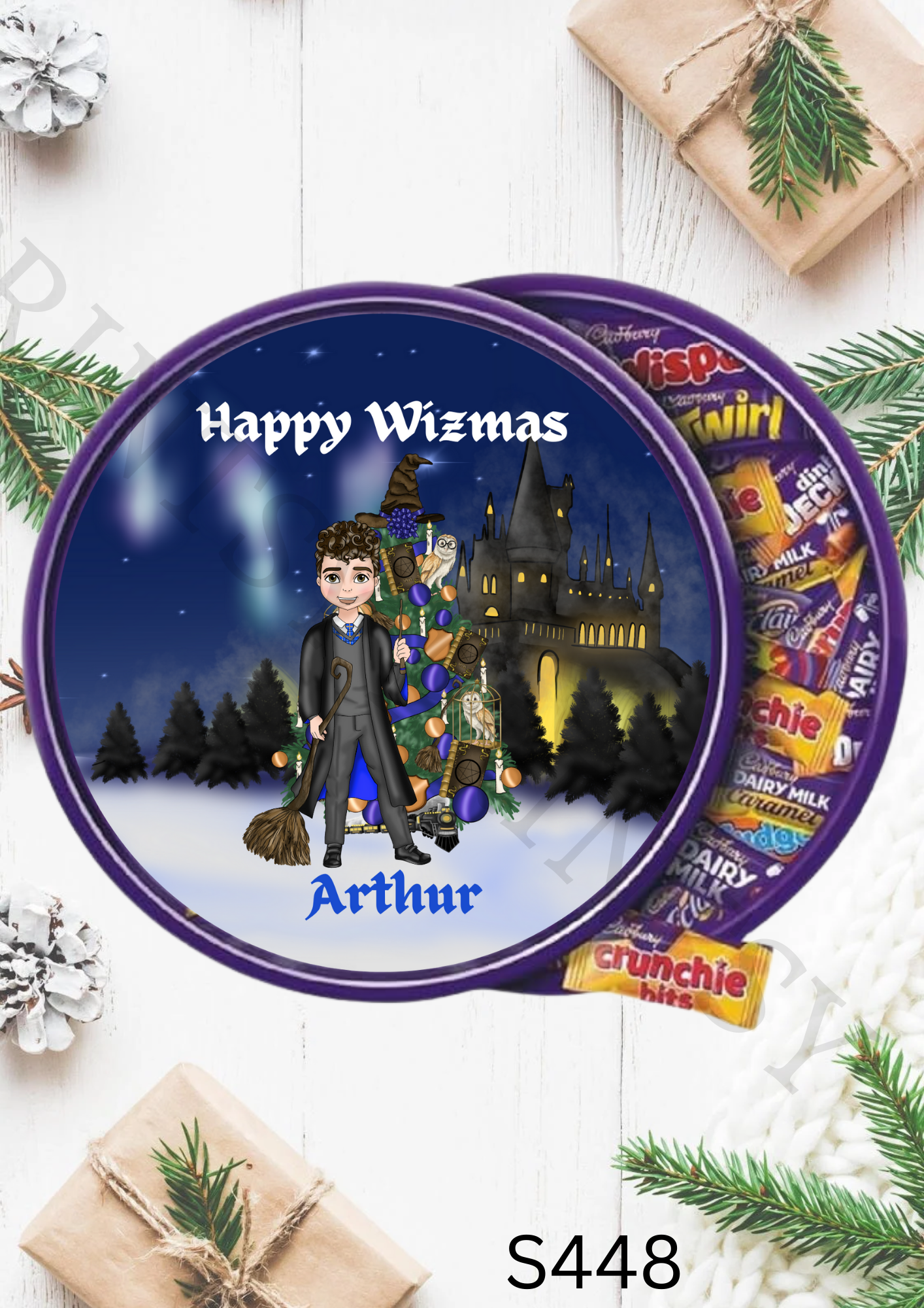 Dude Christmas Wizard Chocolate Tub Sticker