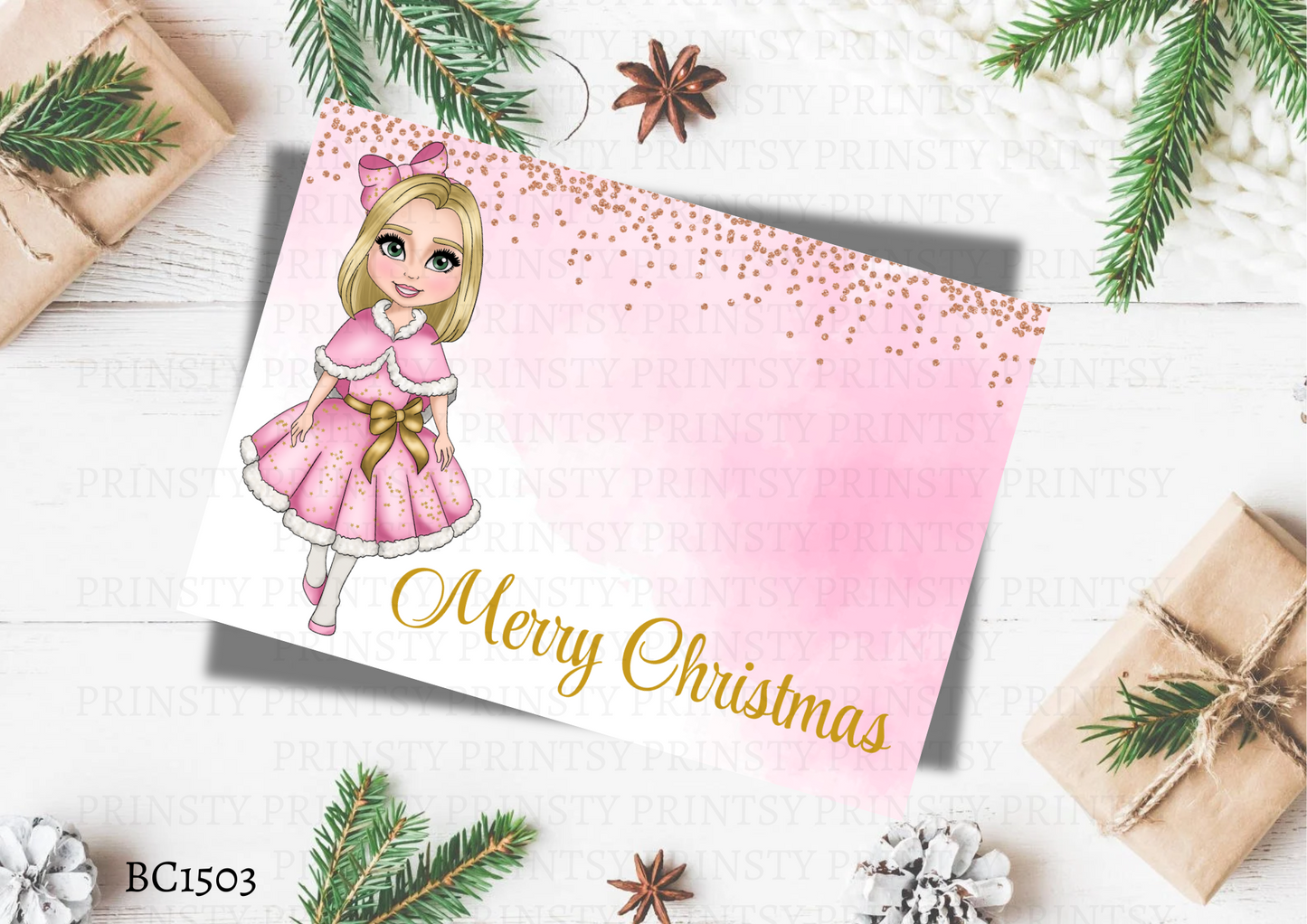 Christmas Dolly Bow Card