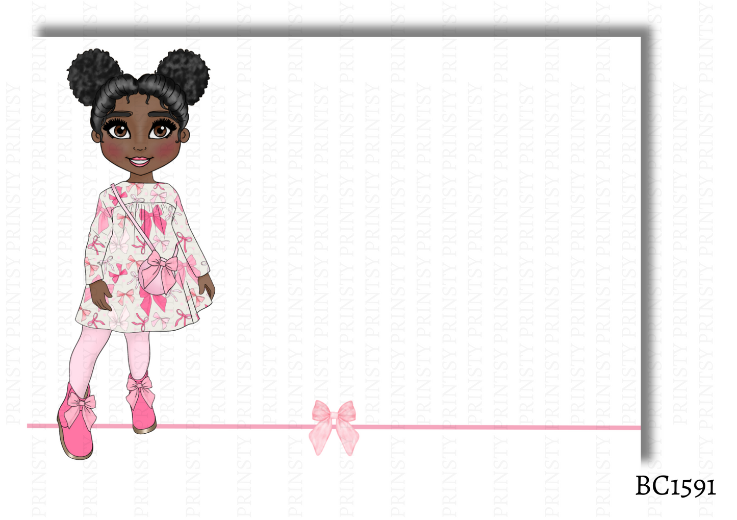 Bow Print Dolly Bow Card