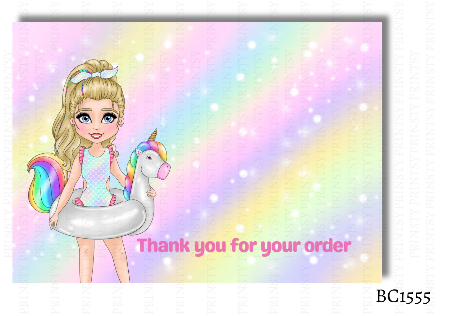 Pool Party Dolly Bow Card