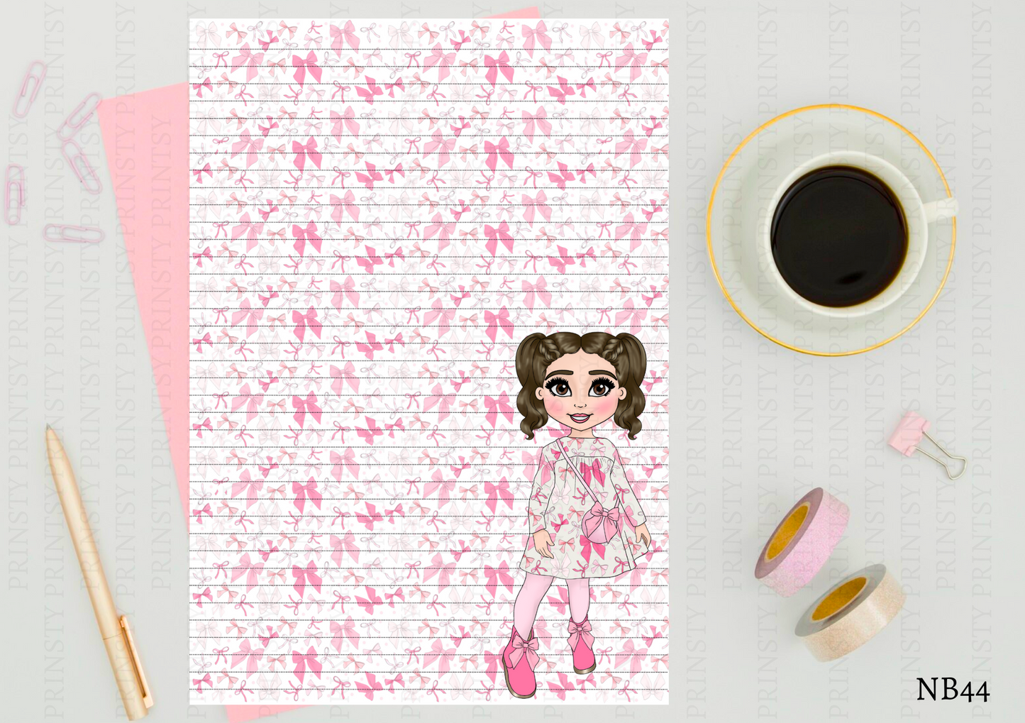 Bow Print Dolly Note Book