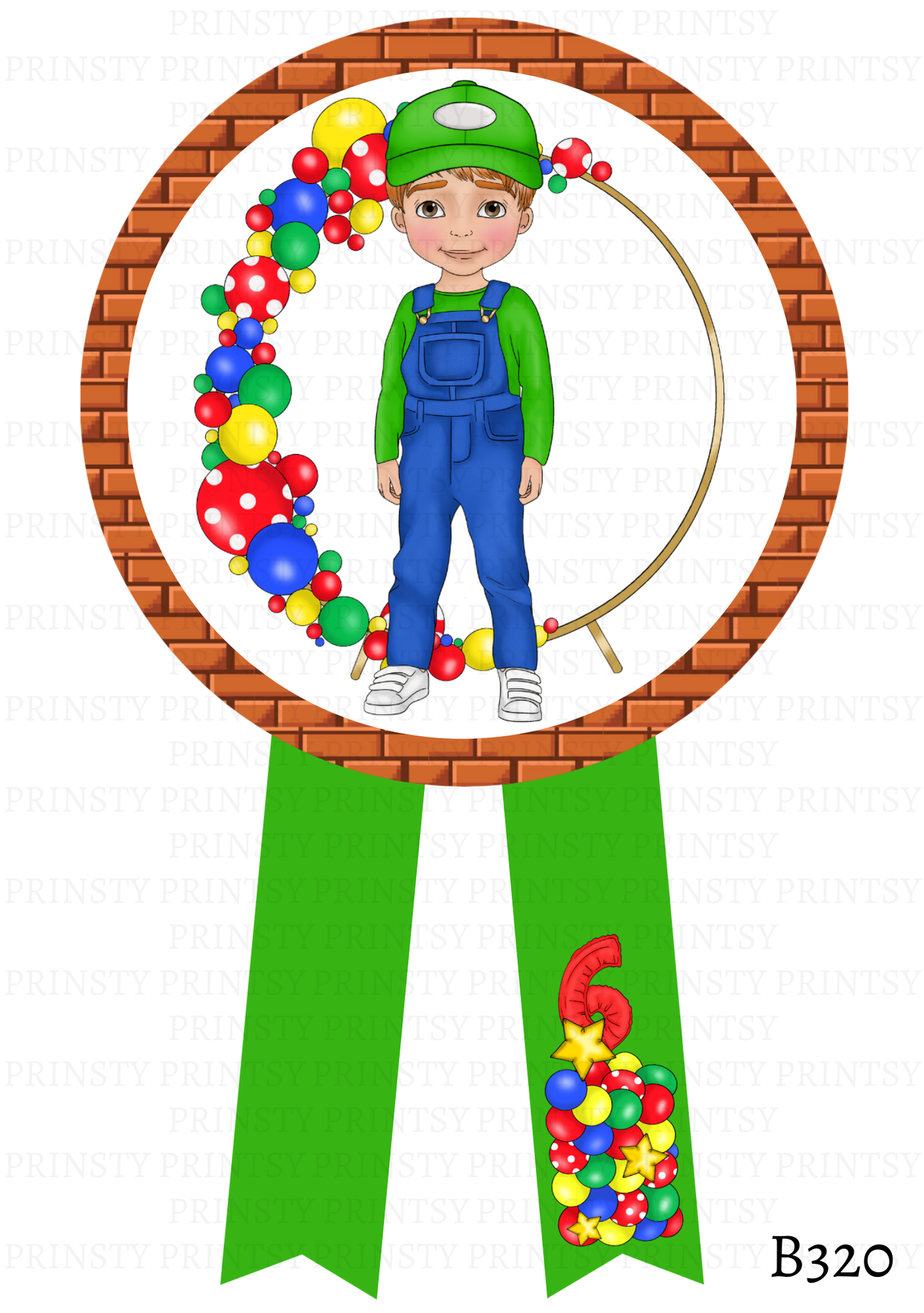 Green and Red Dungarees Dude Badge
