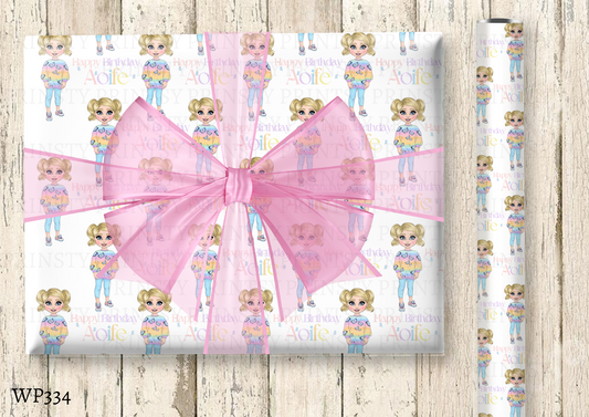 Butterfly Dolly Wrapping Paper