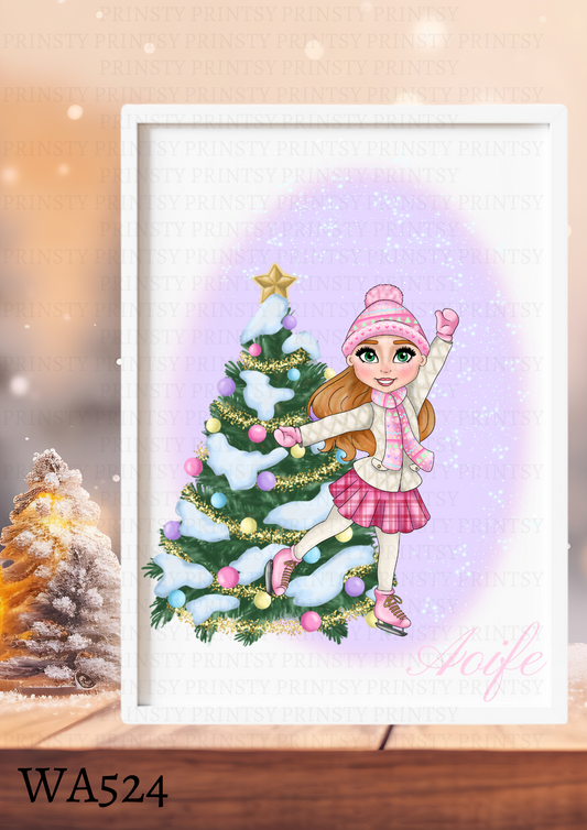 Ice Skating Dolly Wall Art