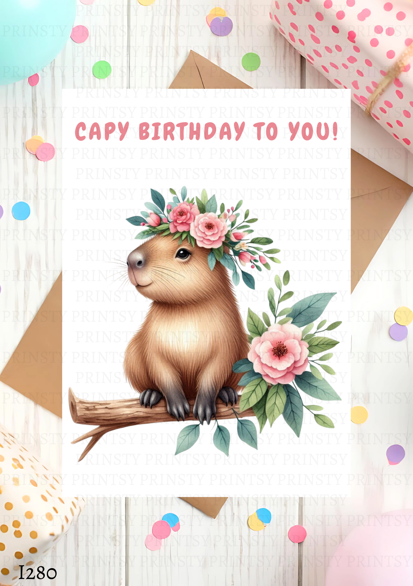 Capybara Celebration Card