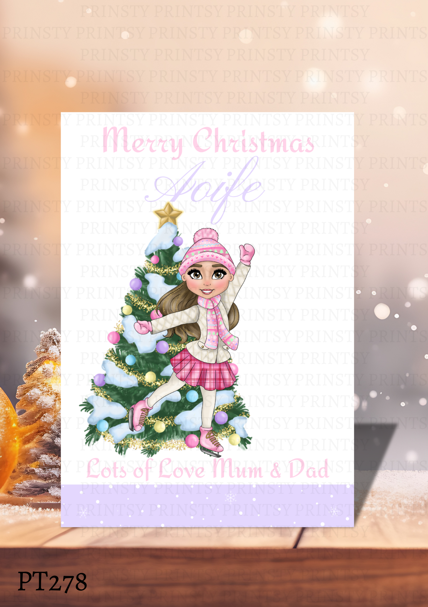 Ice Skating Dolly Card