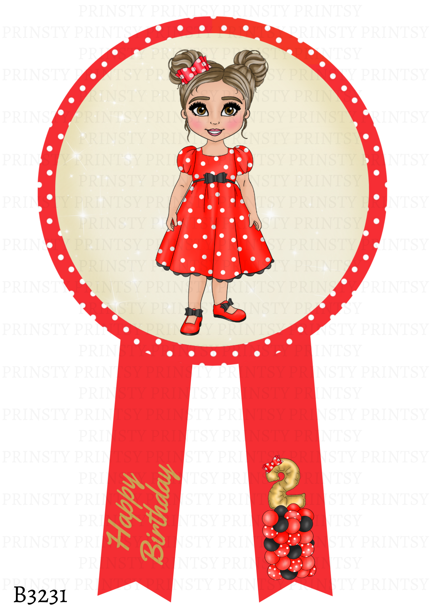 Spotty Dress Dolly Badge