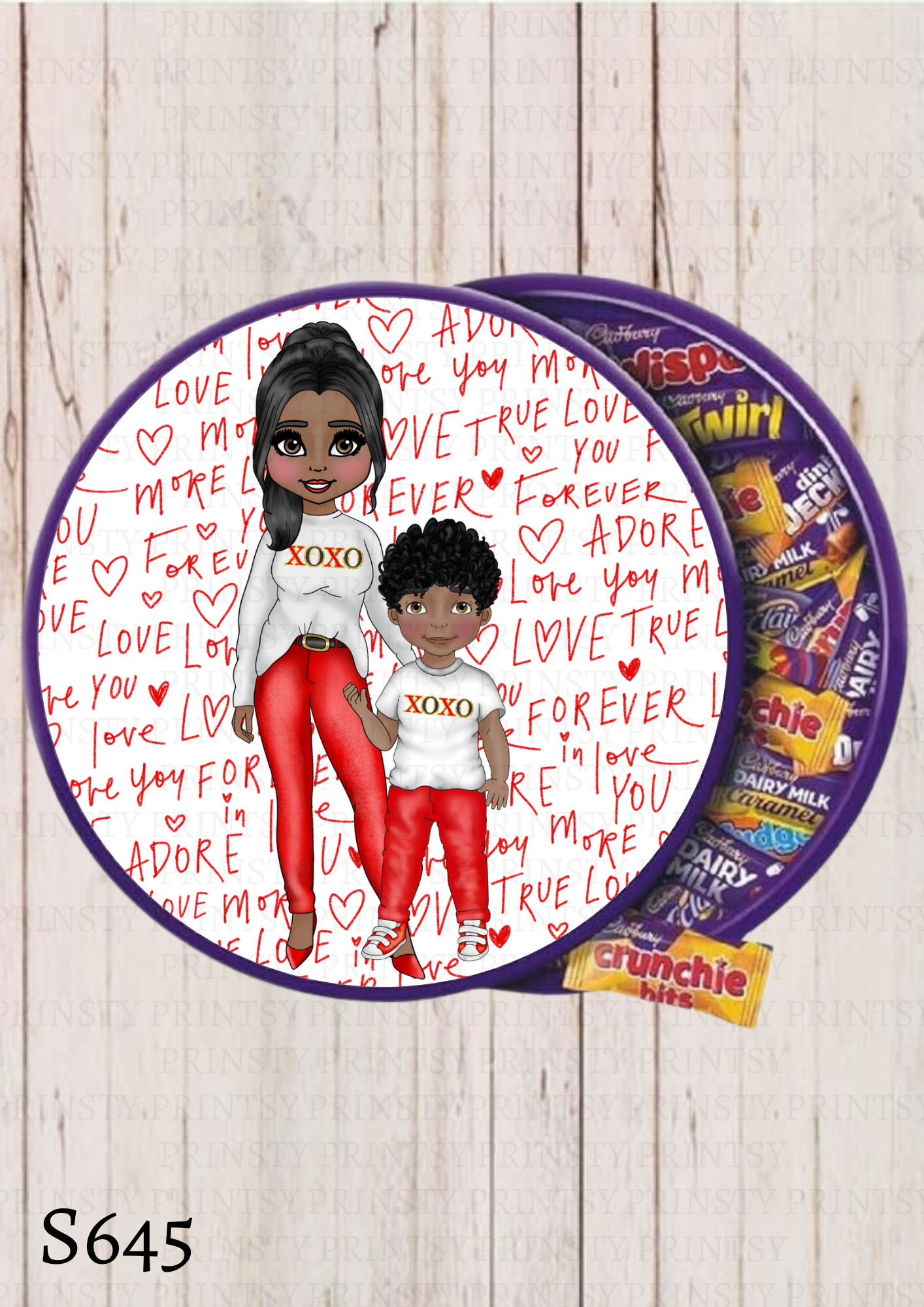 Dolly Valentines Chocolate Tub Sticker