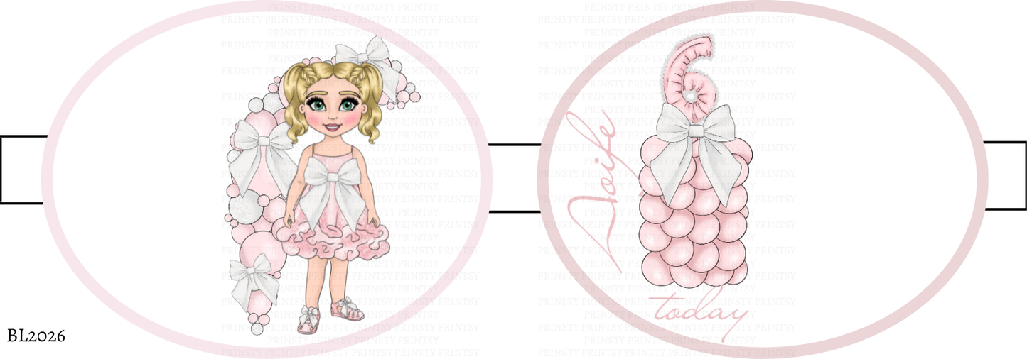 Pink & White Bow Dolly Bow Loop