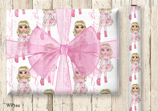 Bow Print Dolly Wrapping Paper