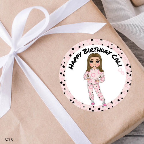 Pink Heart Graffiti Dolly Sticker Sheet