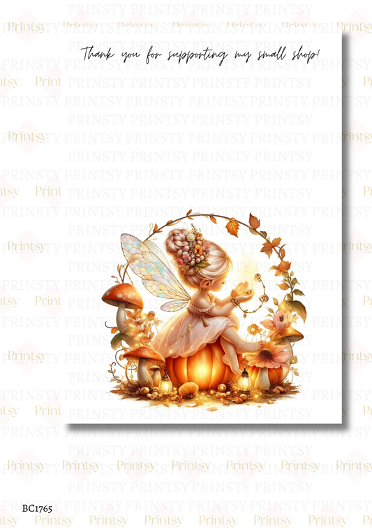 Cute Autumn Fairy Bow Card