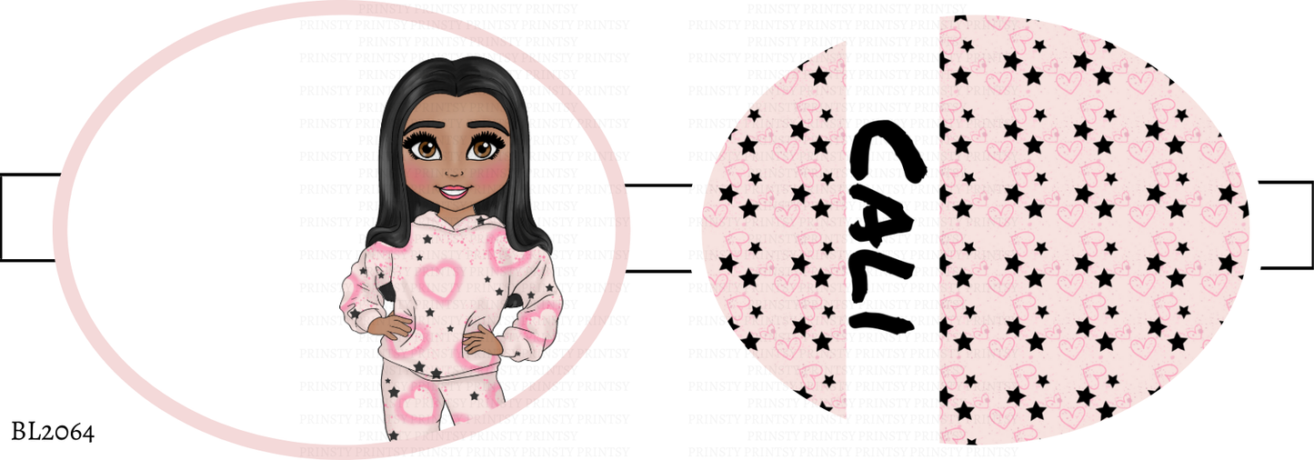 Pink Heart Graffiti Dolly Bow Loop