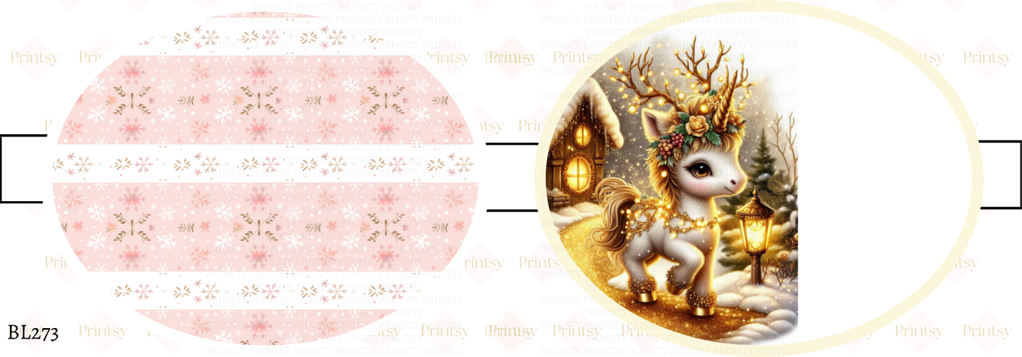 Christmas Unicorn Bow Loop