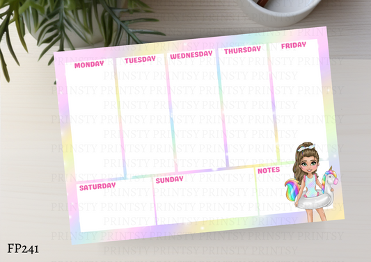 Pool Party Dolly Weekly Planner