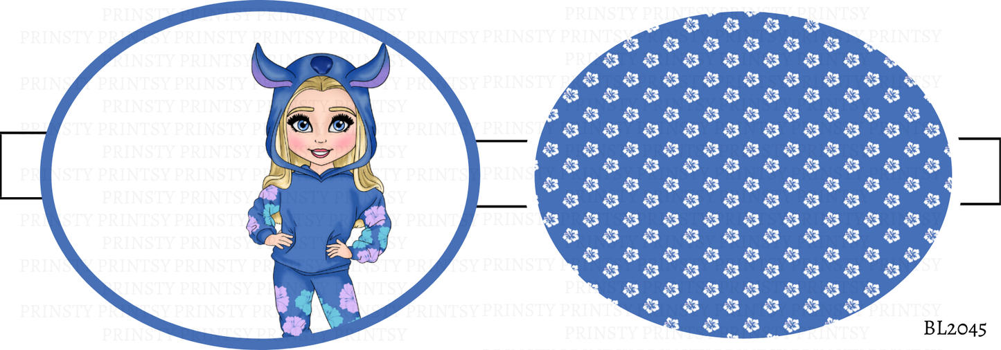 Blue Hawaiian Dolly Bow Loop