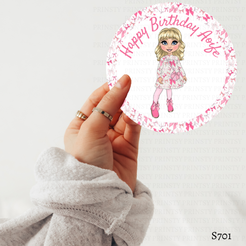 Bow Print Dolly Sticker Sheet