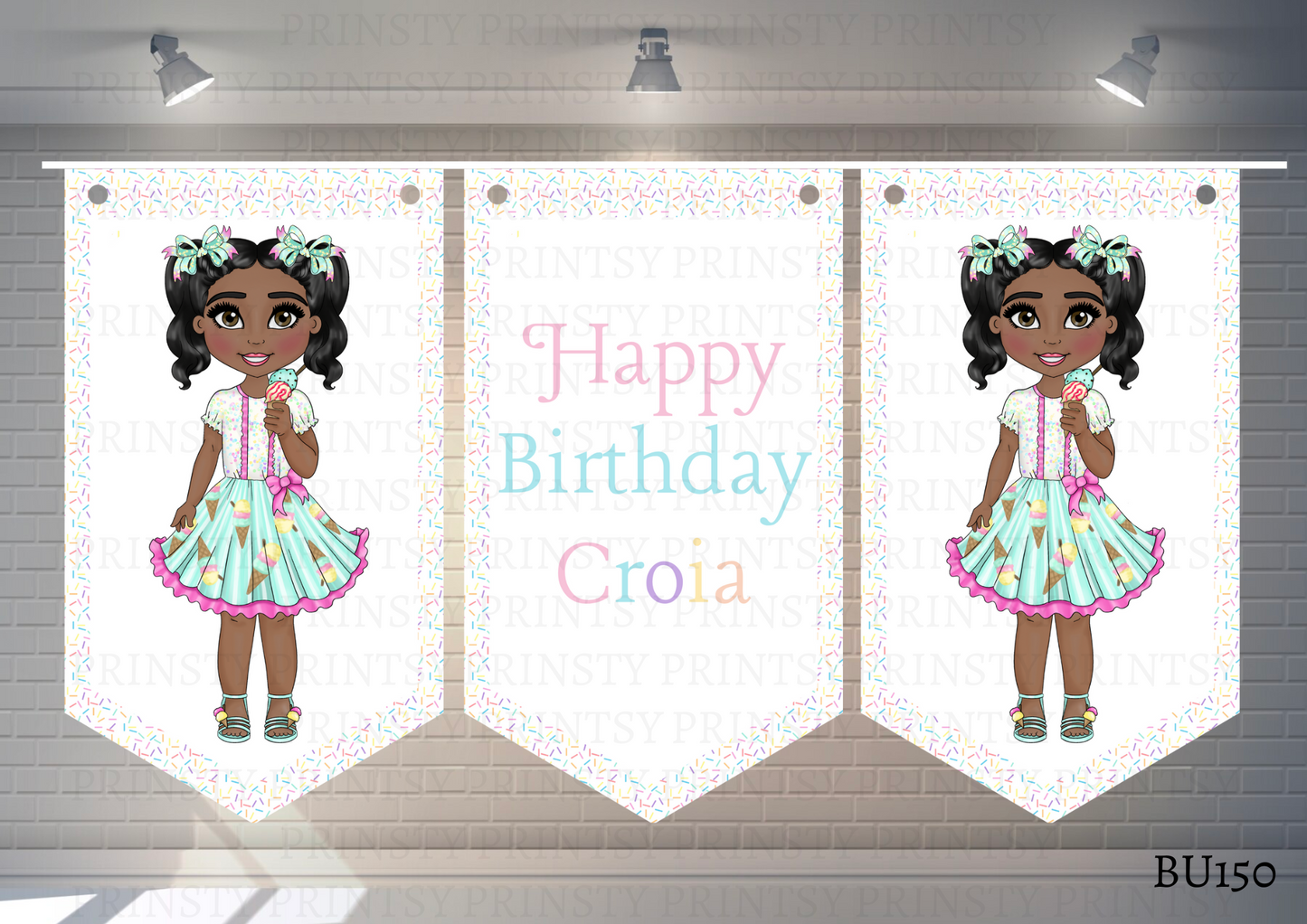 Ice Cream Dolly Bunting