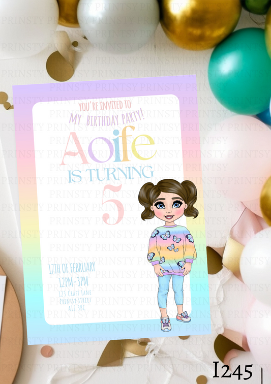 Butterfly Dolly Invite