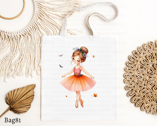 Cute Halloween Ballerina Tote Bag