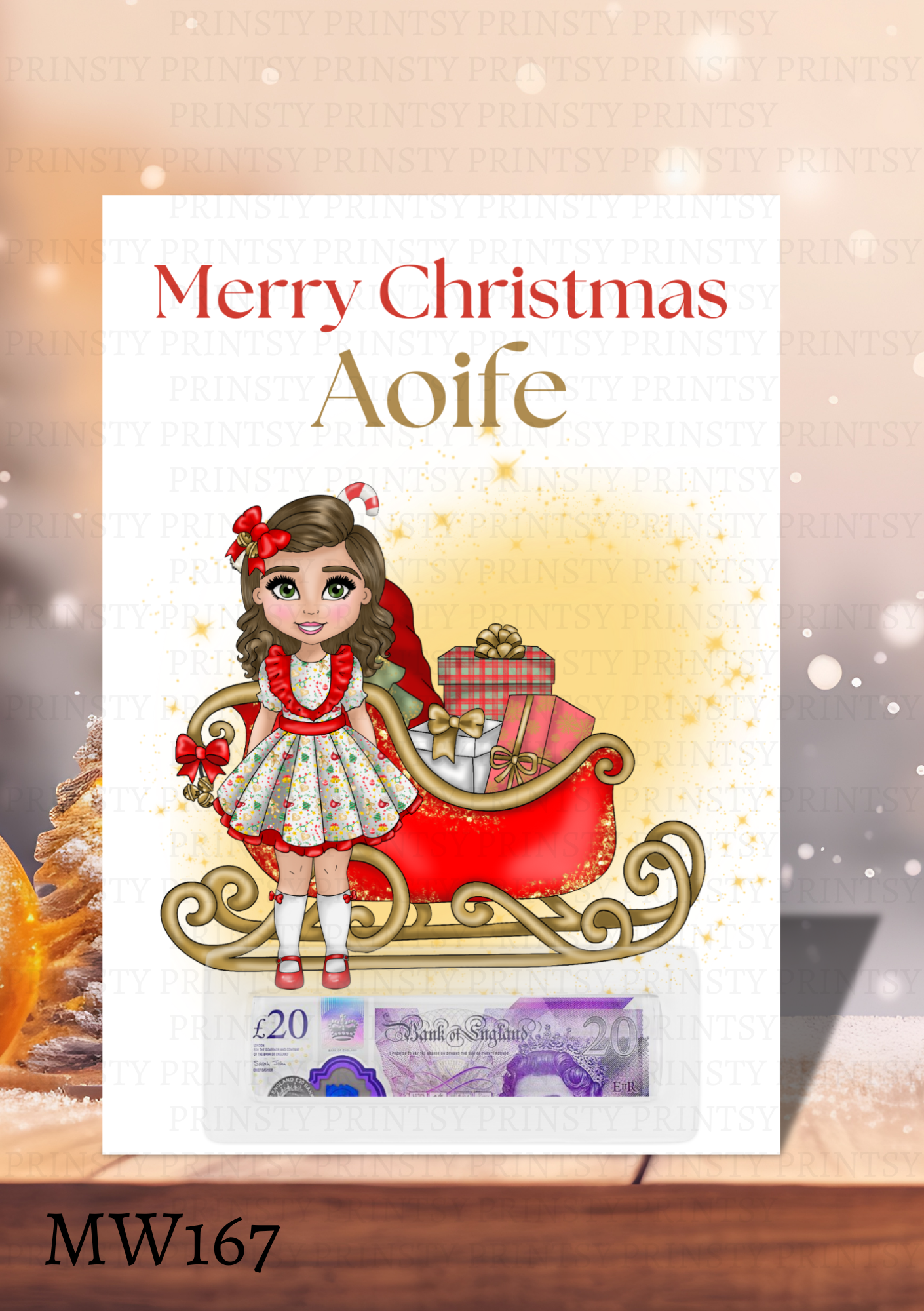 Christmas Dolly Money Card