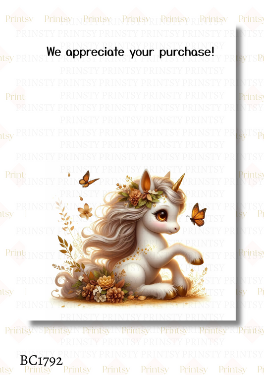 Autumn Unicorn Bow Card