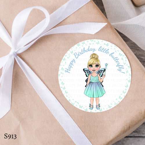 Blue Butterfly Dolly Sticker Sheet