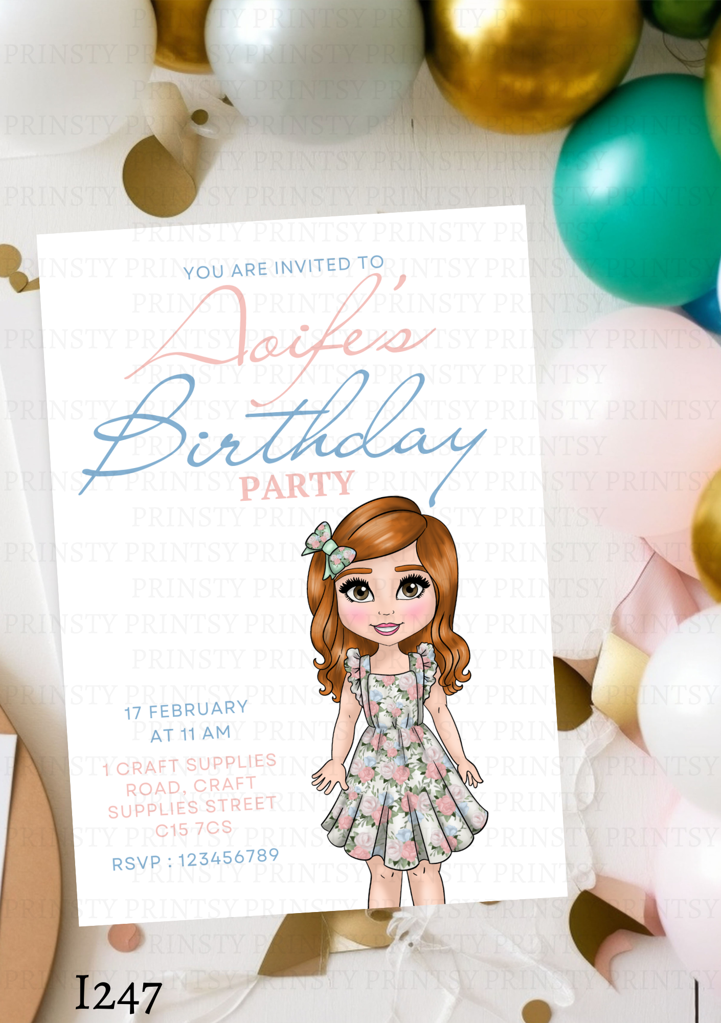 Vintage Dolly Invite