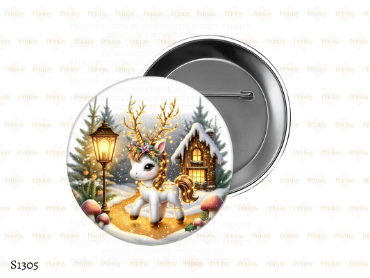 Christmas Unicorn BowBitz/Badges