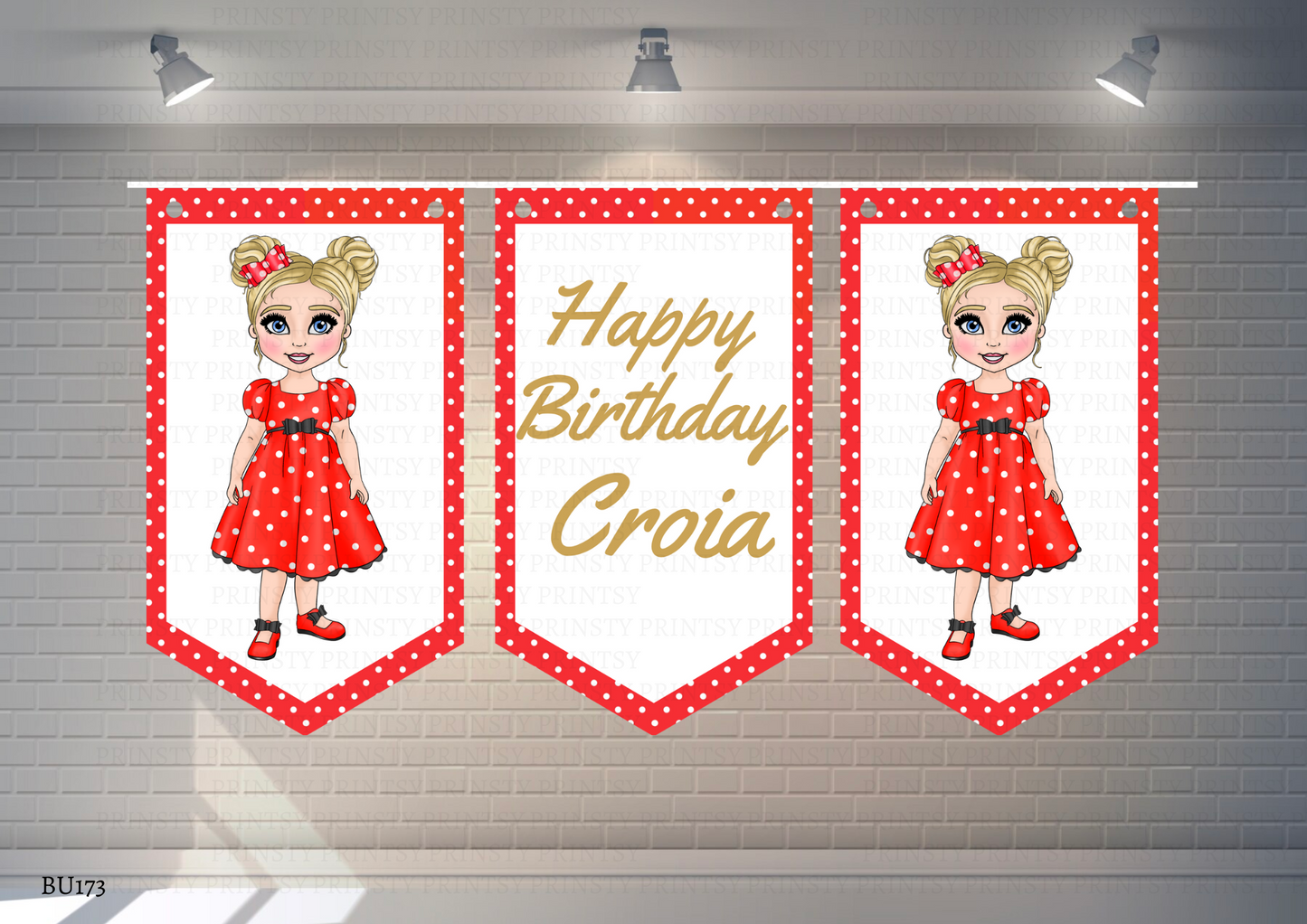 Spotty Dress Dolly Bunting