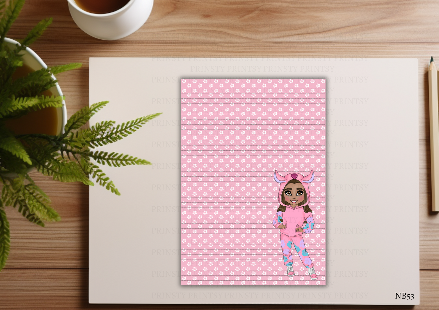 Pink Hawaiian Dolly Note Book