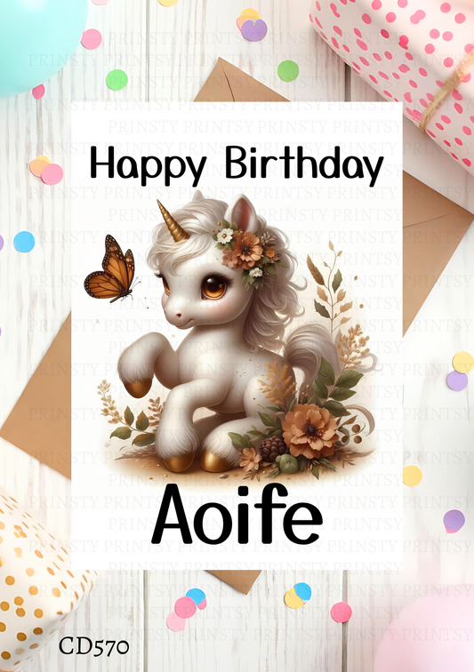 Autumn Unicorn Celebration Card