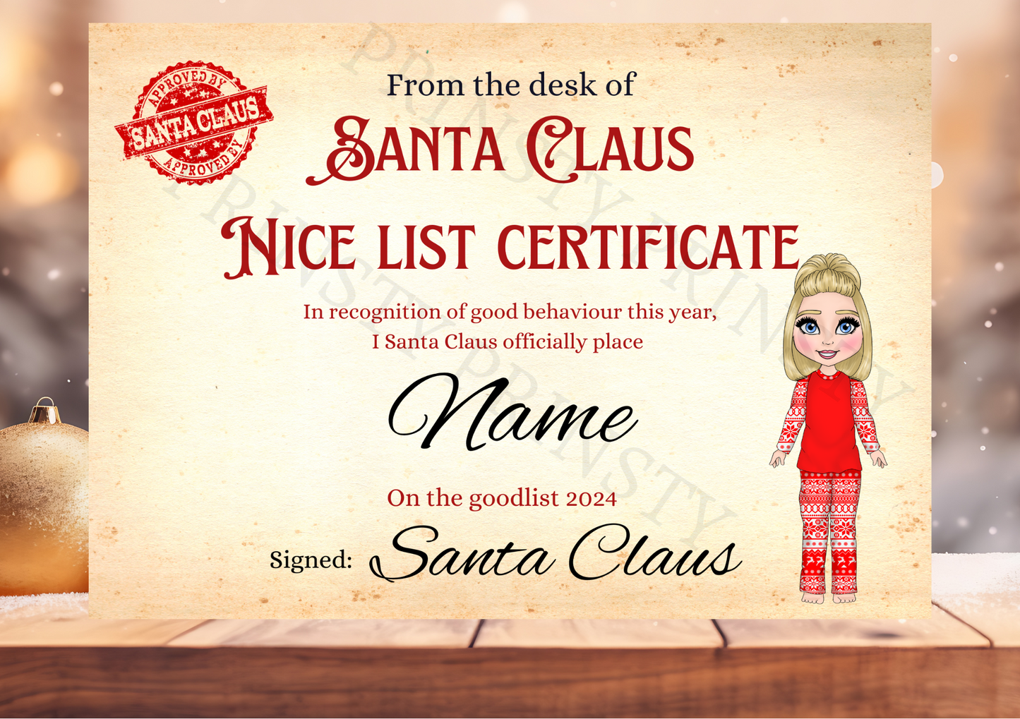 Dolly & Dude Nice List Certificate