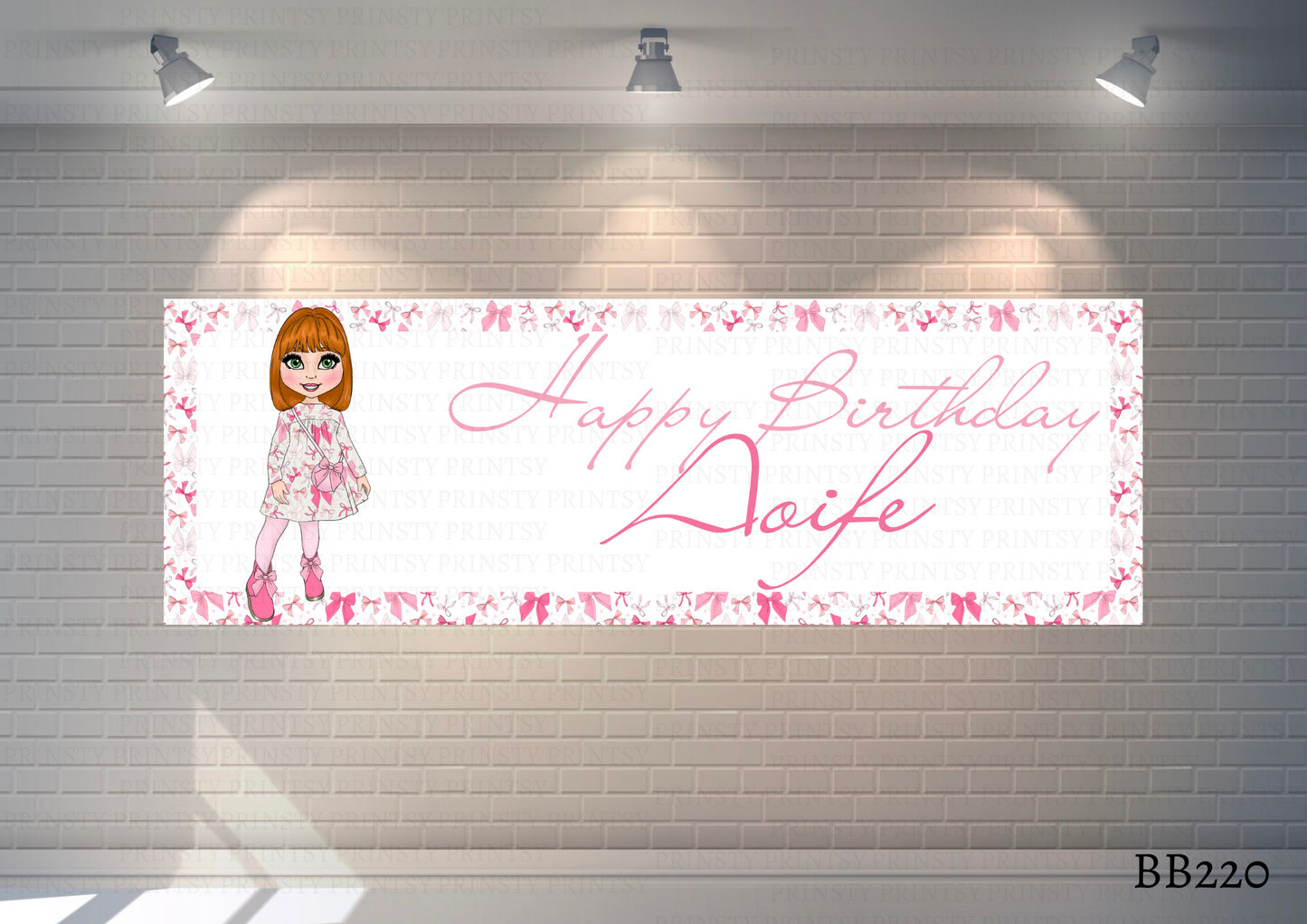 Bow Print Dolly Banner