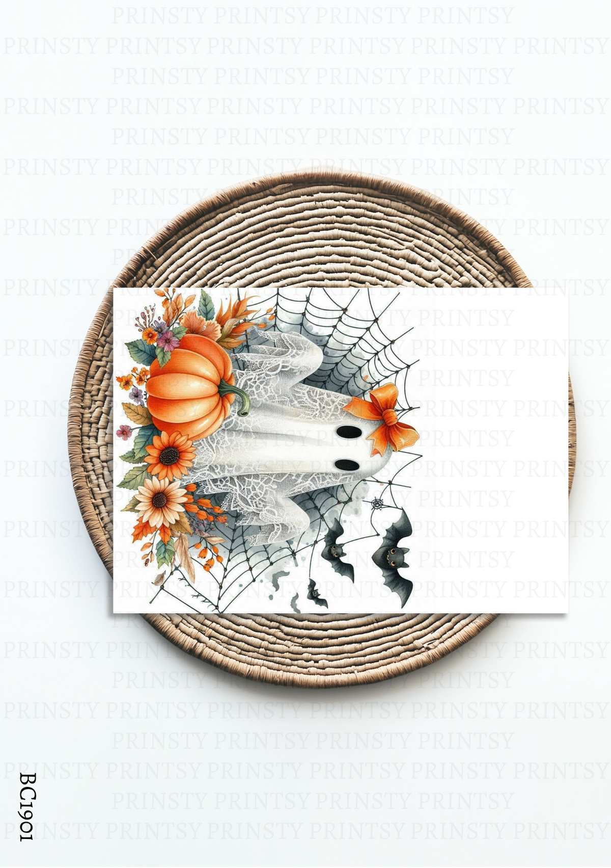 Autumn Lace Ghost Bow Card – BC1901