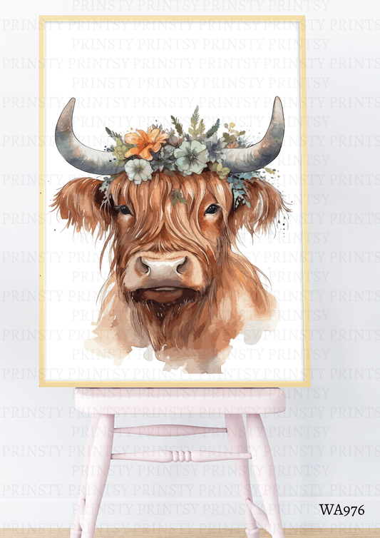 Highland Cow Wall Art