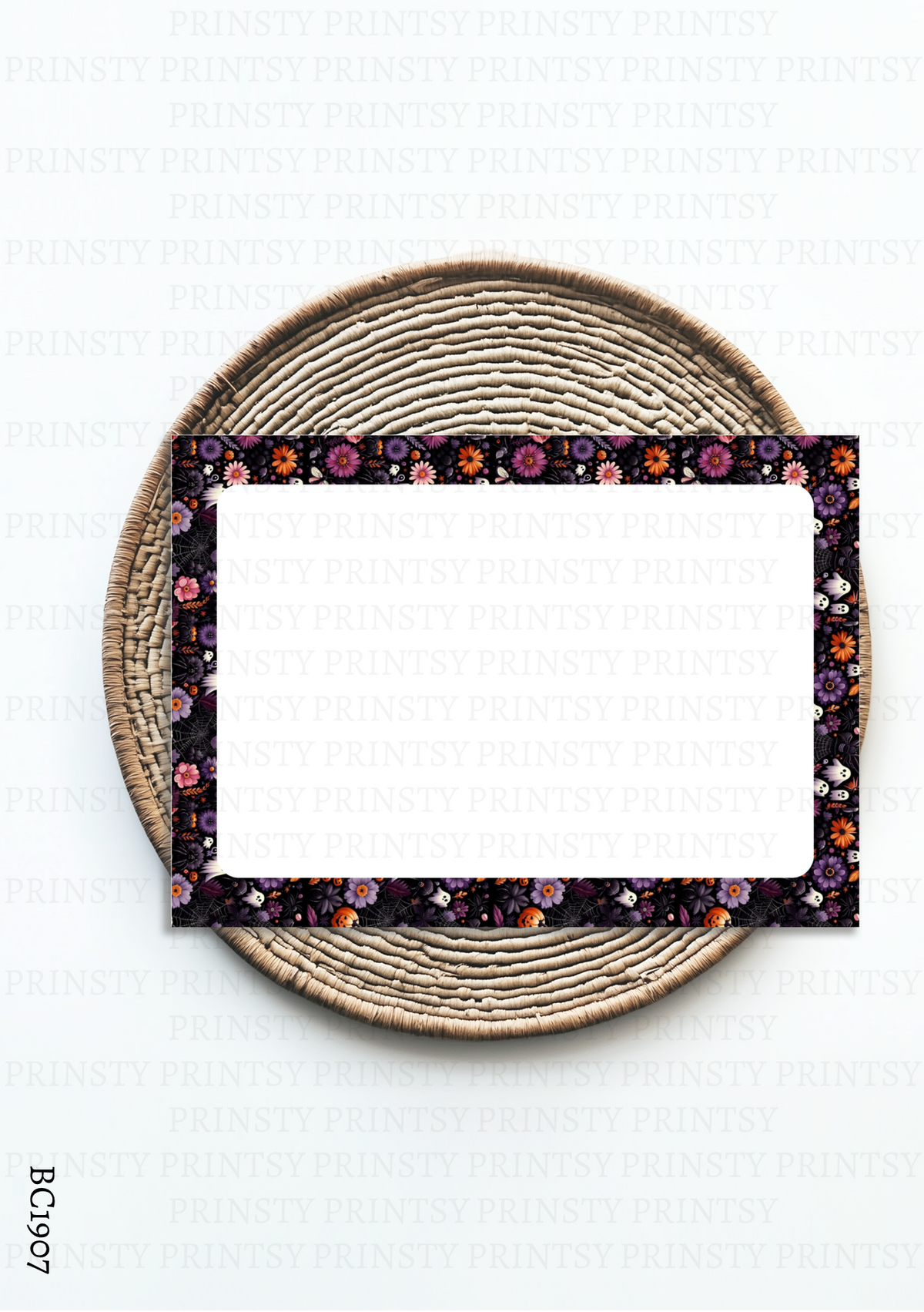 Halloween Floral Border Bow Card – BC1907