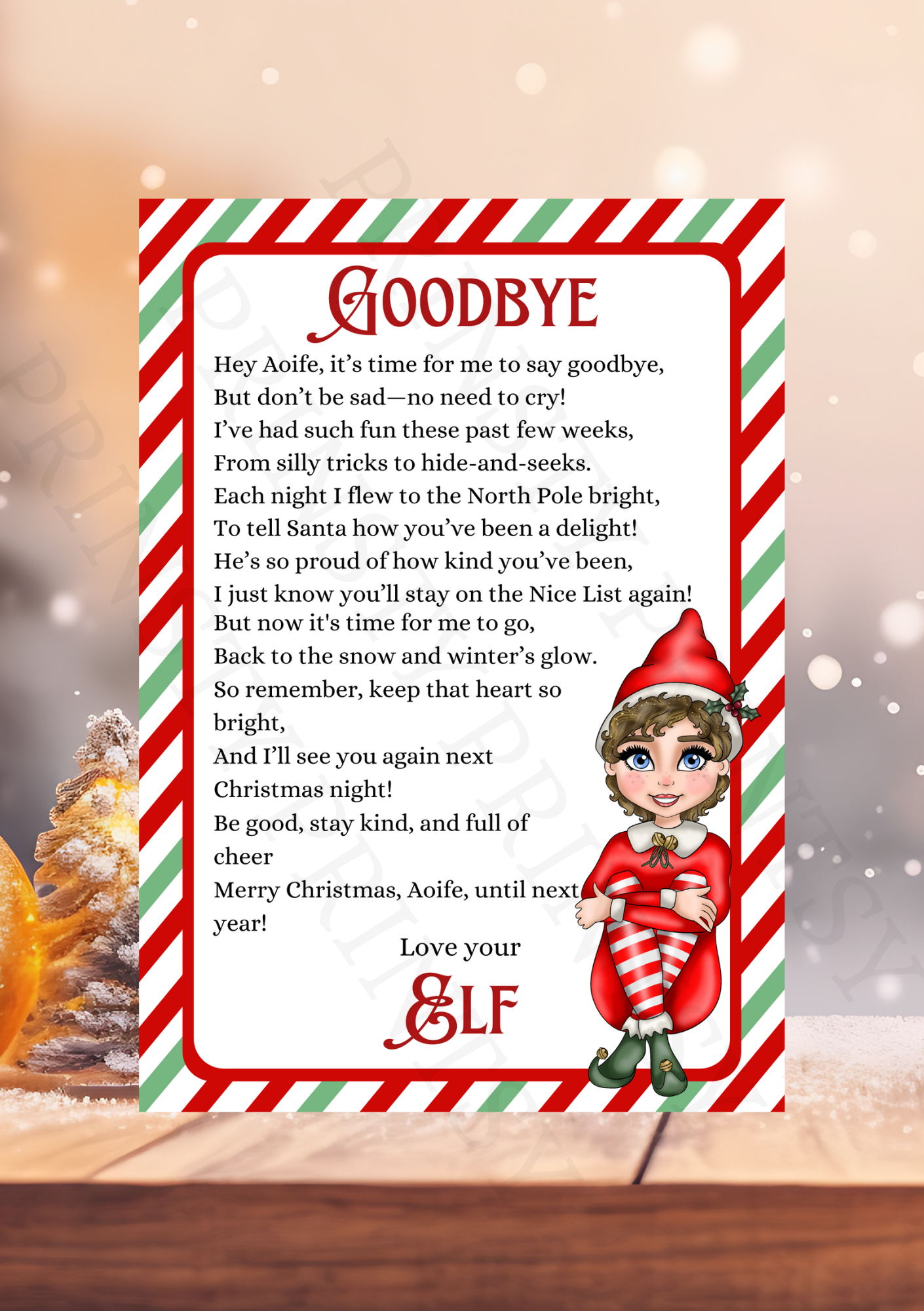 Goodbye Elf Letter