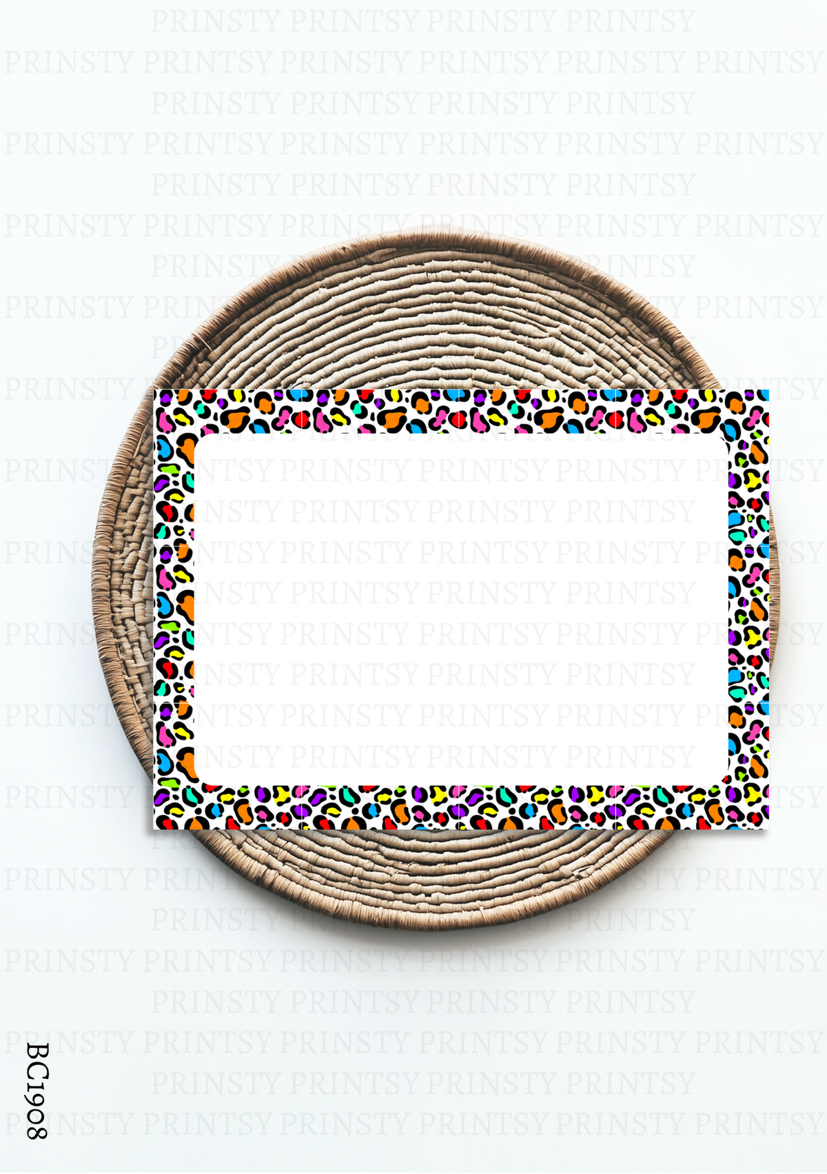 Rainbow Leopard Border Bow Card – BC1908