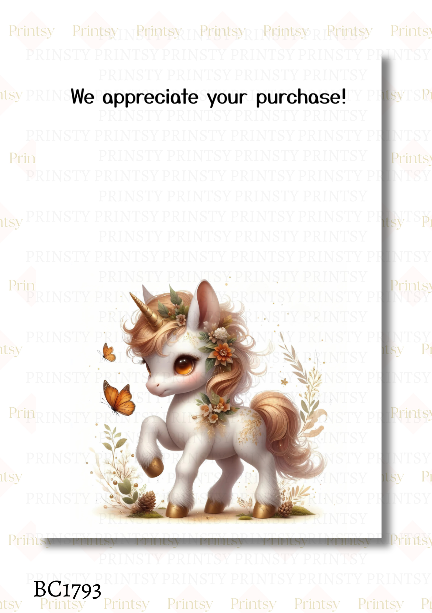 Autumn Unicorn Bow Card